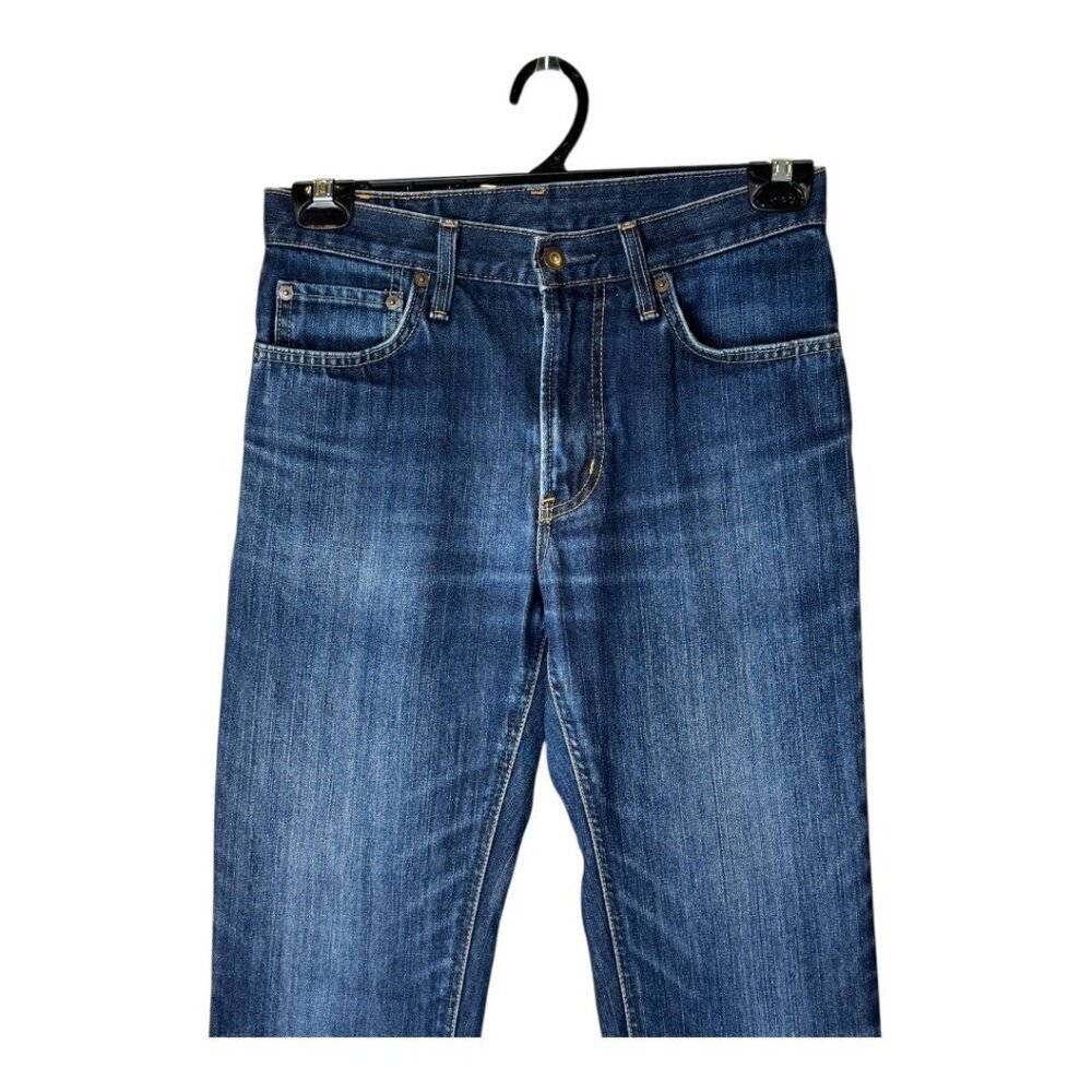 Edwin Jeans Men 29 Blue Medium Wash Distressed Japanese Denim Straight Leg E402 - Picture 3 of 9